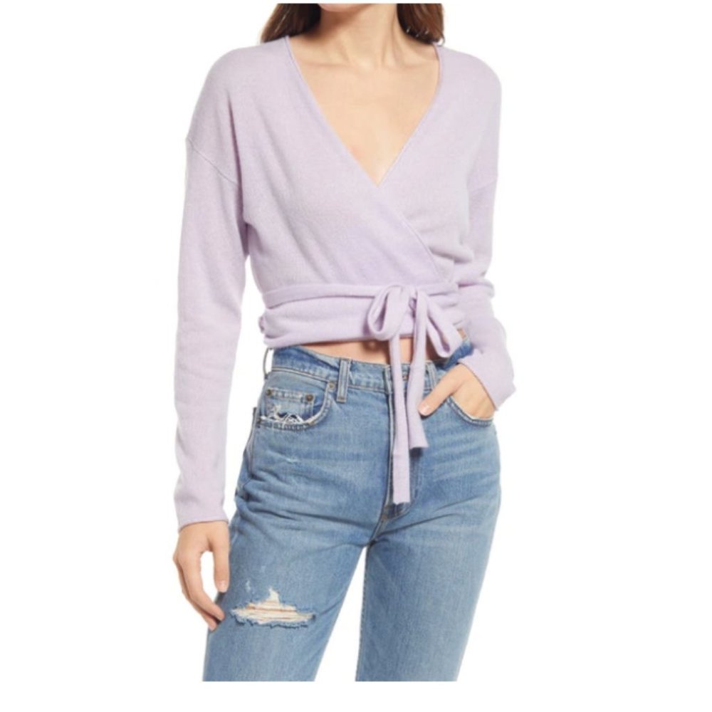 REFORMATION NWOT Purple Cashmere Wrap Sweater XS